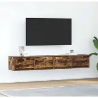 Syfax Meubles TV 2 pcs chêne fumé 80x31x25,5 cm bois d'ingénierie
