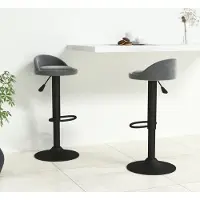 Prolenta Maison Exclusive - Lot de 2 tabourets de bar en velours gris foncé