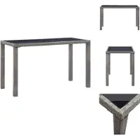 vidaXL Table de jardin anthracite 123 x 60 x 74 cm Poly Rotin - Tables de jardin