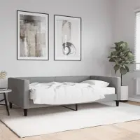 Prolenta Maison Exclusive - Lit de jour avec matelas, gris clair, 100 x 200 cm, tissu