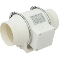 StarTech.com Aérateur - Ventilateur tubulaire Ø10 cm - Débit d'air 220 m³/h - Pression 150 Pa - IPX2 - Tension 220 V - Pour cuisine & salle de bain - Blanc