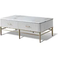 AEA Table Table basse de luxe Salon Meubles italiens Tables Marbre Acier inoxydable Nouveau
