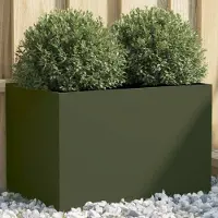 Prolenta Maison Exclusive - Bac à plantes vert olive 62x40x39 cm en acier