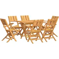 vidaXL Ensemble de jardin 7 pièces teck massif