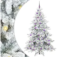 Syfax Sapin de Noël Artificiel à Branches Articulées Blanc 180 cm