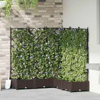Prolenta Maison Exclusive - Ensemble de 5 pots de jardin, couleur marron, dimensions 120 x 120 x 125,5 cm, en plastique PP