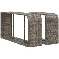 vidaXL Étagère d'extérieur 2 pcs. Gris Poly Rattan