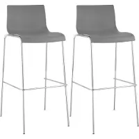 CLP lot de 2 tabourets de bar Hoover plastique 4 pieds piètement chromé