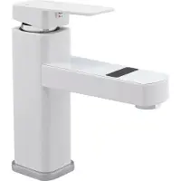 StarTech.com Robinet de lavabo - mitigeur - écran digital - cartouche céramique - montage sur pont - corps en alliage de zinc - blanc