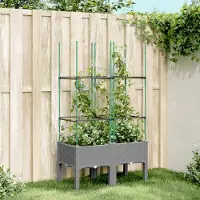 Prolenta Maison Exclusive - Bac à plantes avec treillis gris clair 80x40x142,5 cm PP