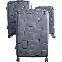 Almina 3 pcs. Set de valises - coque dure ABS avec 4 roues pivotant à 360° Anthracite