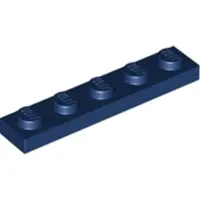 LEGO 1x5 plaque 78329 - 10 pièces bleu foncé