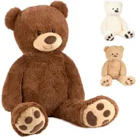 Ed Brubaker XXL Ours en peluche 100 cm de haut - Peluche Teddy, brun
