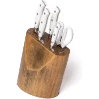 Jamon 235024 1 Pcs. Set de cuisine 4 pcs. Série Riviera Blanc + Ciseaux + Bloc de bois