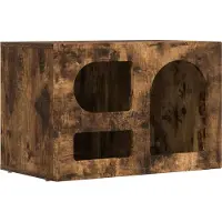 Syfax Meuble TV Chêne fumé 60 x 35 x 40 cm Bois d'ingénierie