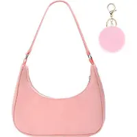 Sonstiges Aucuu Femme Sac à bandoulière en nylon avec porte-clés pom-pom 27x23x7 cm