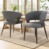 Sweiko Flanelle de haute qualité (2 pièces) Chaise de salle à manger Chaise de maquillage Coiffeuse Chaise ergonomique Chaise légère de luxe Dossier incurvé, Beige/Gris