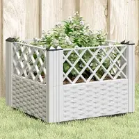 Prolenta Maison Exclusive - Jardinière avec piquets Blanc 43,5x43,5x43,5 cm PP