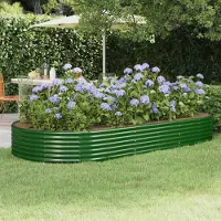 Prolenta Maison Exclusive - Potager surélevé en acier galvanisé 296 x 140 x 36 cm Vert