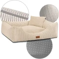Adgo Lit pour chien Oaza avec bord, lit pour animaux, lit, lit de sol, oreiller pour chien