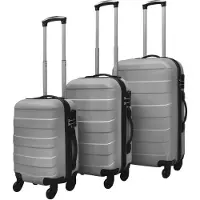 Syfax Jeu de valises rigides 3 pièces Argenté 45,5/55/66 cm