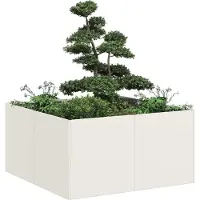 Prolenta Maison Exclusive - Bac à plantes blanc 80x80x40 cm Acier laminé à froid