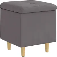 Syfax Pouf de rangement avec coussin Gris 40 x 40 x 45 cm Simili cuir
