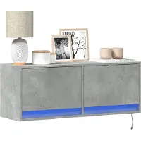 Prolenta Maison Exclusive - Meuble TV avec éclairage LED gris béton 100x31x35 cm