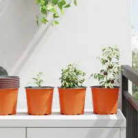Prolenta Maison Exclusive - 200 pots ronds pour fleurs. Terracotta, diamètre 15 cm, hauteur 13 cm. Plastique