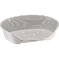 Ferplast Panier Chien en Plastique Siesta Deluxe, 70,5 x 52 x 23 cm, Gris, Anti-dérapant
