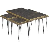 AEA Schwarzer moderner Couchtisch mit Beistelltischen aus MDF