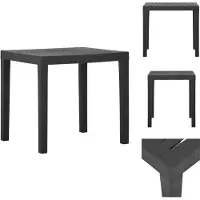 vidaXL Table de jardin Gris 79x65x72 cm Plastique - Tables de jardin