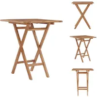 vidaXL Table de jardin pliante 60×60×75 cm Teck massif - Tables de jardin