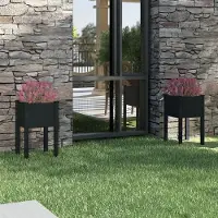 Prolenta Maison Exclusive - 2 bacs à plantes noirs 40 x 40 x 70 cm en pin massif