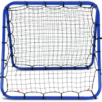 Costway Rebounder, 100x100cm filet de rebond pliable avec équerres, filet de football double face, paroi de rebond pour baseball & handball, filet de but de football