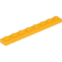 LEGO 1x8 plaque 3460 - 50 pièces orange clair