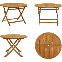 vidaXL Table de jardin pliante 110 cm Bois massif Acacia - Table de jardin - Table de jardin En bois - Table de terrasse