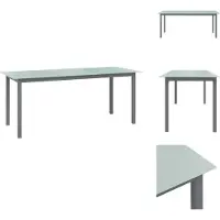 vidaXL Table de jardin gris clair 190x90x74 cm Aluminium et verre - Tables de jardin