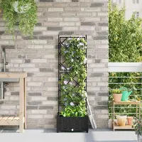 Prolenta Maison Exclusive - Jardinière de jardin noire 40 x 40 x 125,5 cm PP