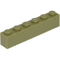 LEGO 50 pièces 3009 Brick 1x6 Part Basic briques 50 vert olive
