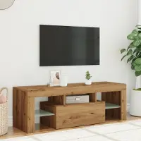Prolenta Maison Exclusive - Meuble TV avec éclairage LED, chêne Artisan, 120 x 36,5 x 40 cm, aggloméré