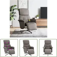 The Living Store Fauteuil de massage avec repose-pieds Taupe Tissu