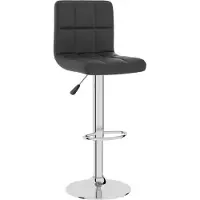 Syfax Tabouret de bar Noir Similicuir