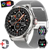 S&T Design Smartwatch Fitness Tracker Montre pour hommes avec fonction téléphone Grande Smartwatch Écran AMOLED 1,85" Whatsapp Surveillance fréquence cardiaque/sommeil