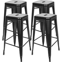 WYCTIN 4x tabouret de bar chaise de bistrot métallique tabouret de cuisine empilable chaise de bar design industriel