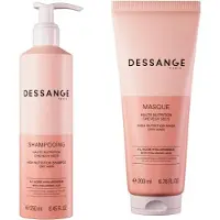 DESSANGE Routine HAUTE NUTRITION Cheveux Secs - Shampooing 250ml + Masque 200ml - Nutrition Intense, Réparation et Restauration - Douceur et Souplesse, Action Préventive contre la Déshydratation