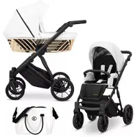 Kunert Poussette IVENTO Glam 2 en 1 en , blanche avec châssis noir