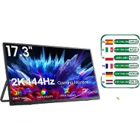 OEM Moniteur portable de jeu, 17,3 pouces, résolution 2560x1440, taux de rafraîchissement de 144Hz, prise UE