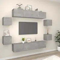 Prolenta Maison Exclusive - Ensemble de meubles TV 8 pcs Gris béton Bois d'ingénierie