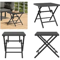 vidaXL Table de jardin pliante Anthracite 38x38x38 cm Grille en acier - Table de jardin pliante - Tables de jardin pliantes - Table de jardin - Table d'extérieur